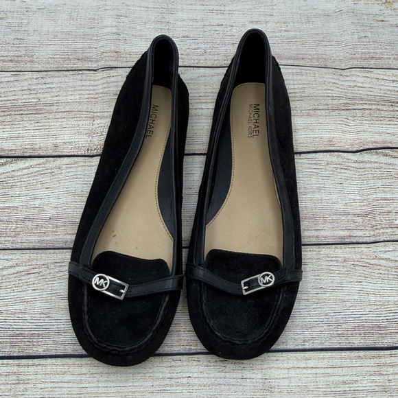 Michael Kors Black Suede Loafers - Picture 1 of 12